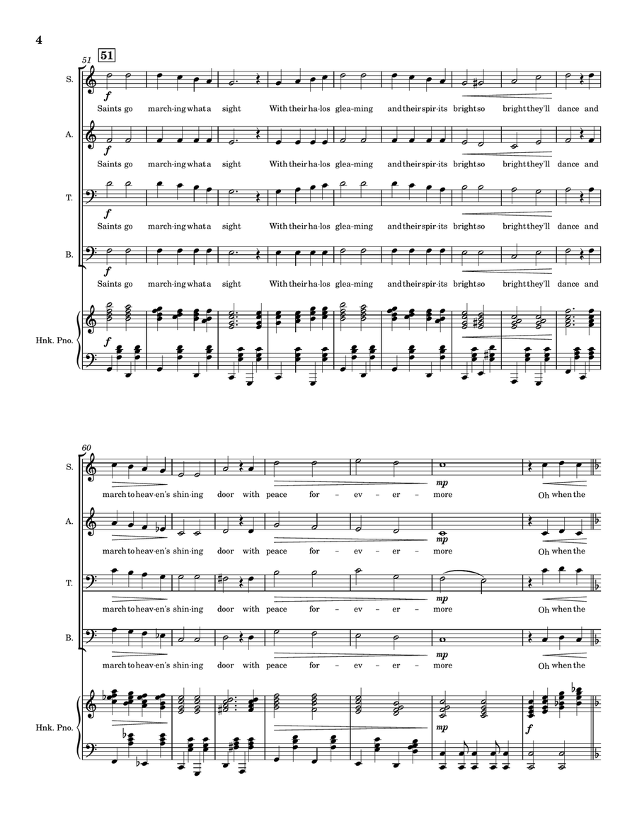 When the Saints Go Marching In (SATB) 4-Part scores gallery preview page 4