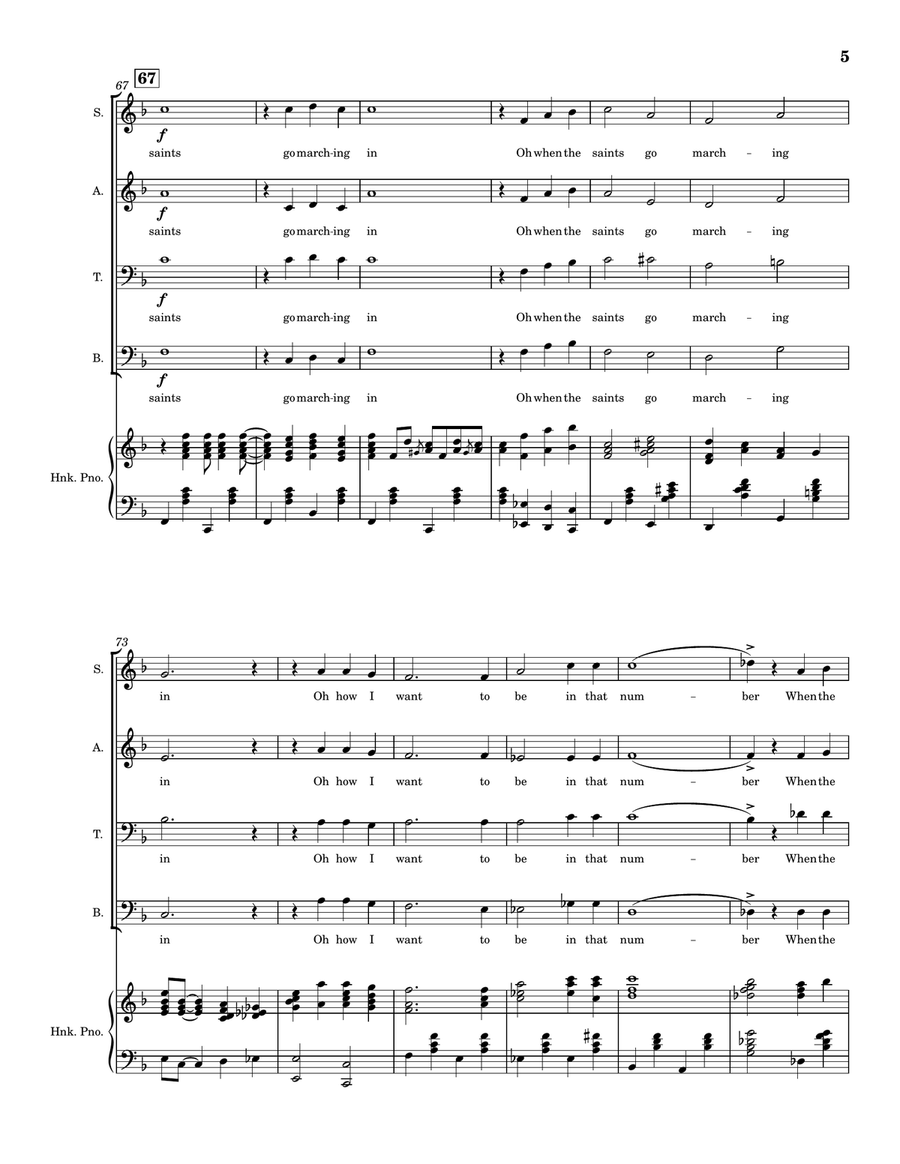 When the Saints Go Marching In (SATB) 4-Part scores gallery preview page 5