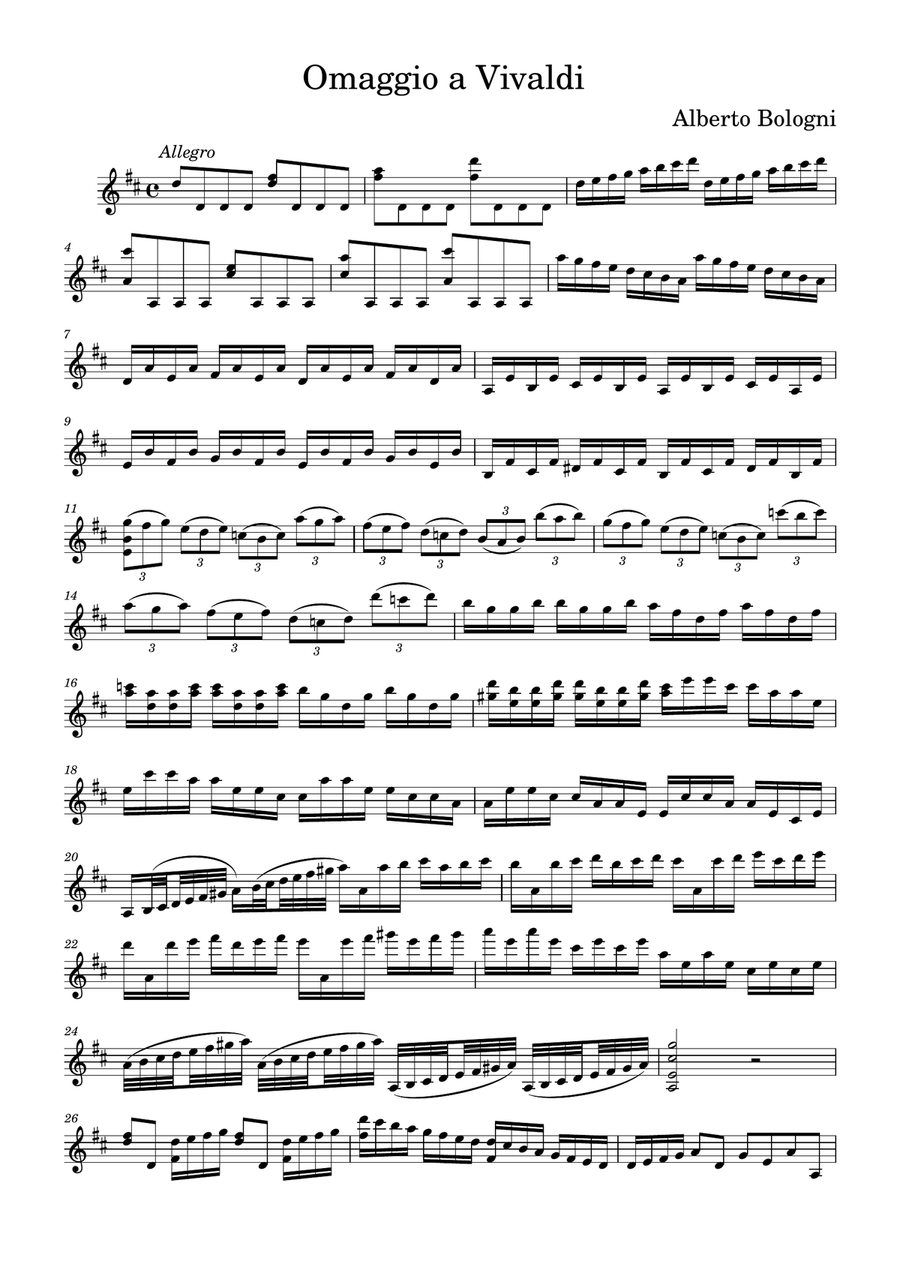 Omaggio a Vivaldi/Tribute to Vivaldi Violin Solo scores gallery preview page 1