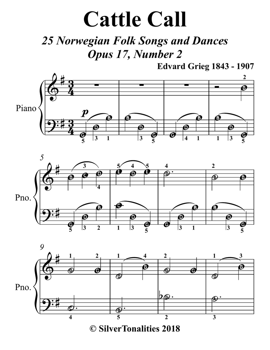 Cattle Call Opus 17 Number 2 Easy Piano Sheet Music Piano Method scores gallery preview page 2