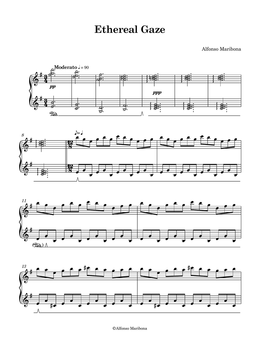 Ethereal Gaze Piano Solo scores gallery preview page 1