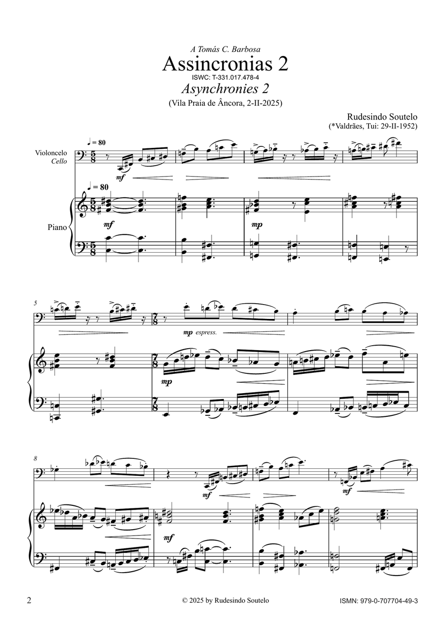 Assincronias 2 / Asynchronies 2 Piano scores gallery preview page 2