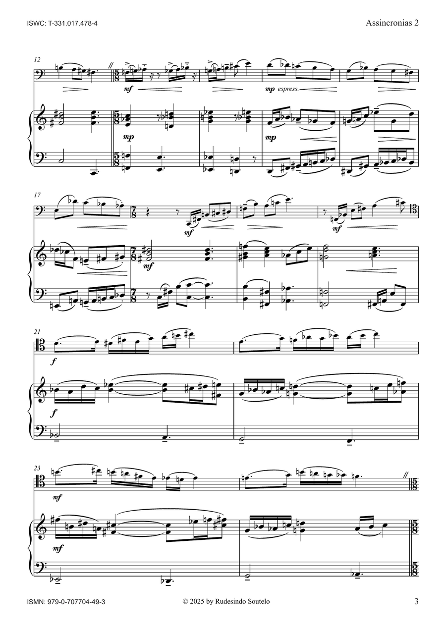 Assincronias 2 / Asynchronies 2 Piano scores gallery preview page 3