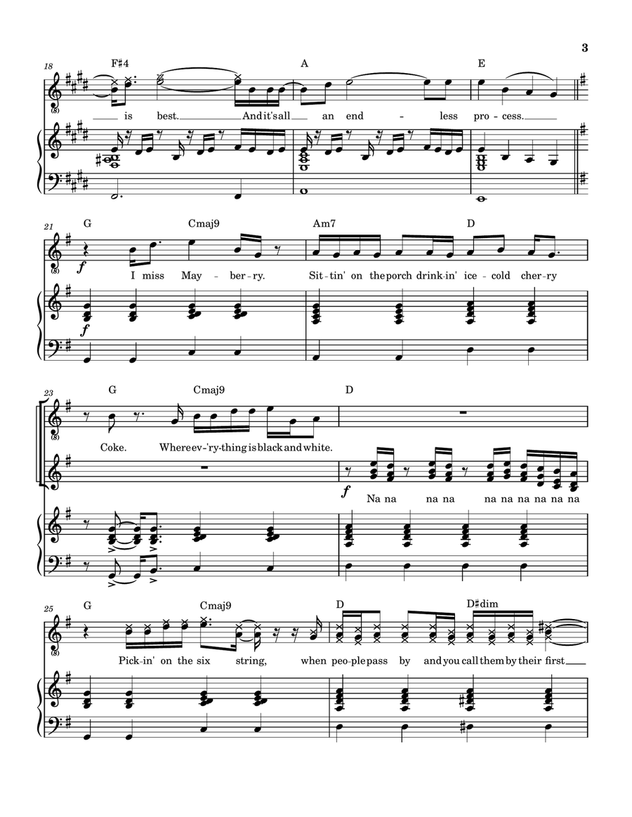 Mayberry Piano, Vocal scores gallery preview page 4