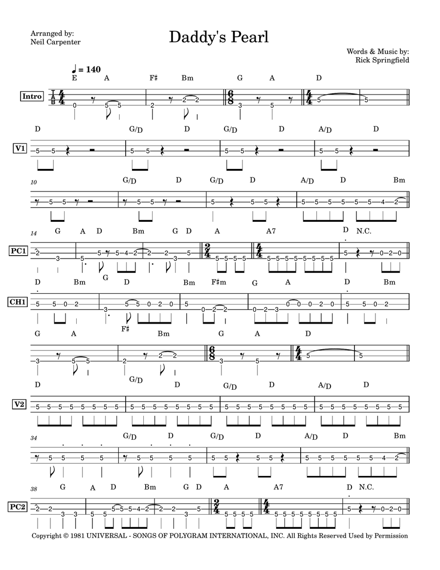 Daddy's Pearl Daddy's Pearl Acoustic Guitar scores gallery preview page 2