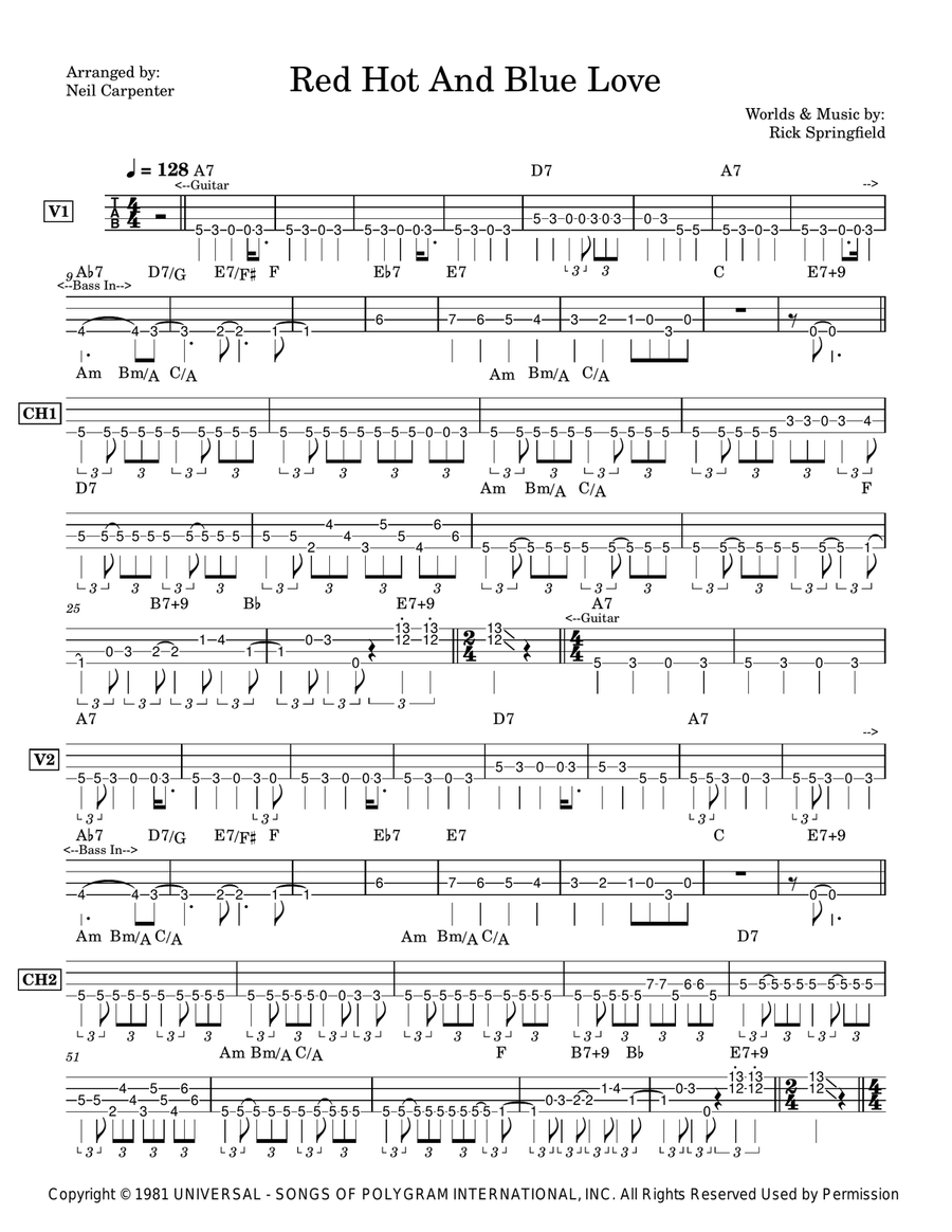 Red Hot & Blue Love Red Hot & Blue Love Acoustic Guitar scores gallery preview page 2