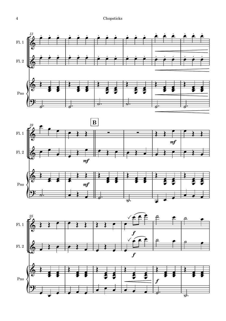 Chopsticks Chopsticks Woodwind Duet scores gallery preview page 4