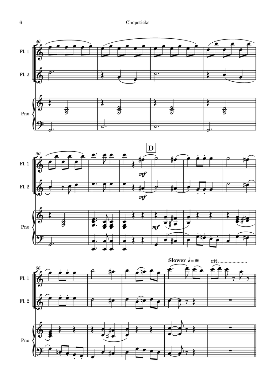 Chopsticks Chopsticks Woodwind Duet scores gallery preview page 6