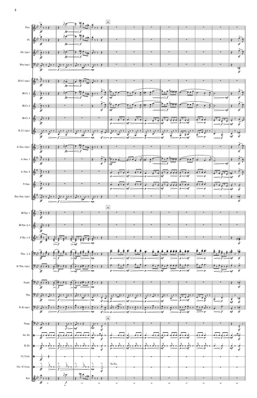 Aacha March (Wind Ensemble) - Score Only Concert Band scores gallery preview page 6