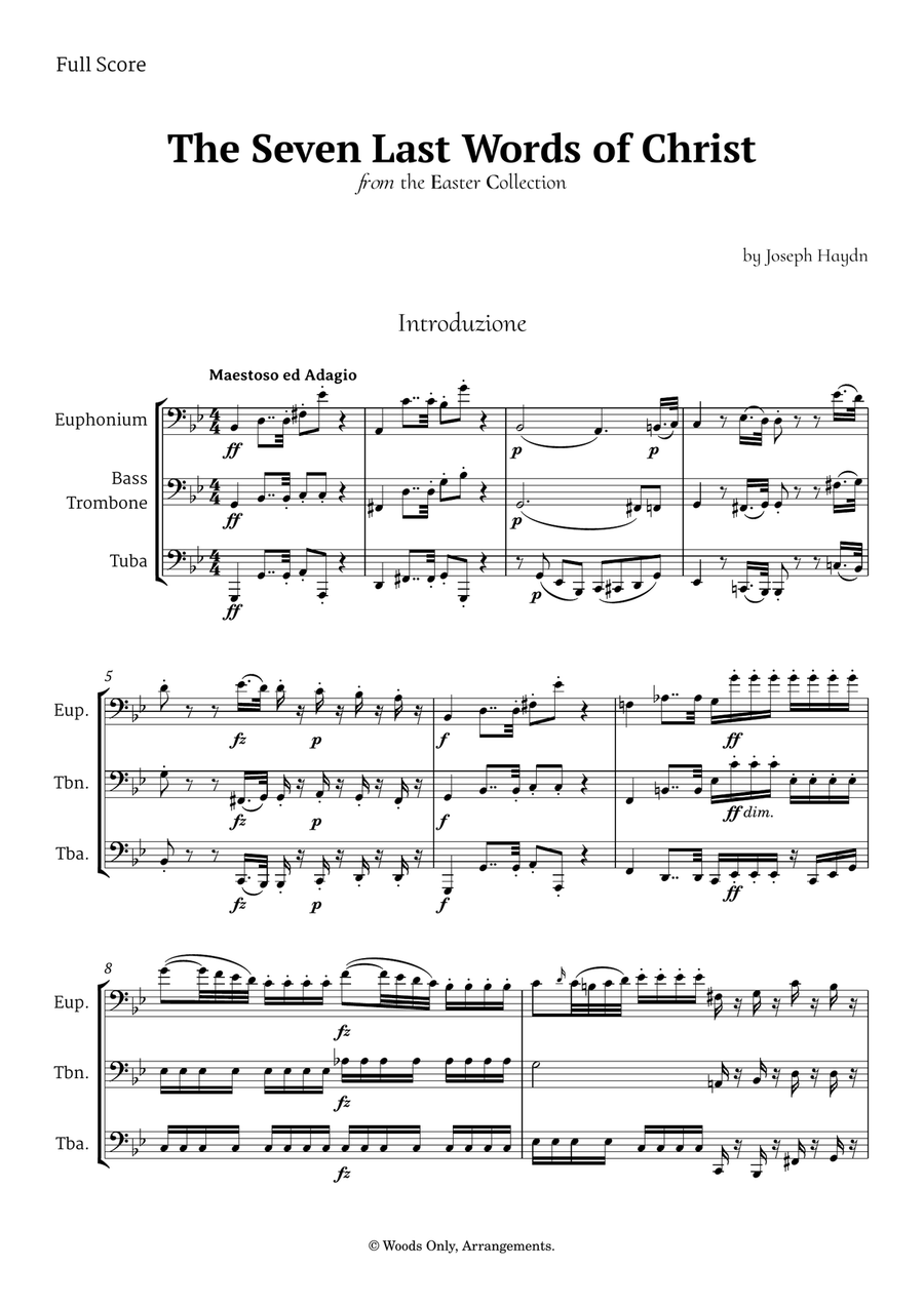 The Seven Last Words of Christ by Haydn for Low Brass Trio Brass Trio scores gallery preview page 1