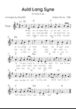 Auld Lang Syne - Solo Flute in G Major Easy With Lyrics & Chords