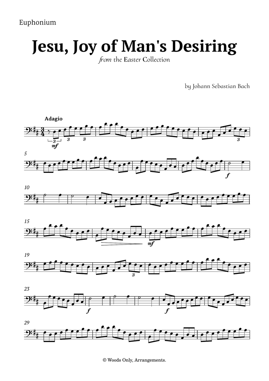 Jesu, Joy of Man's Desiring by Bach for Low Brass Trio Brass Trio scores gallery preview page 4