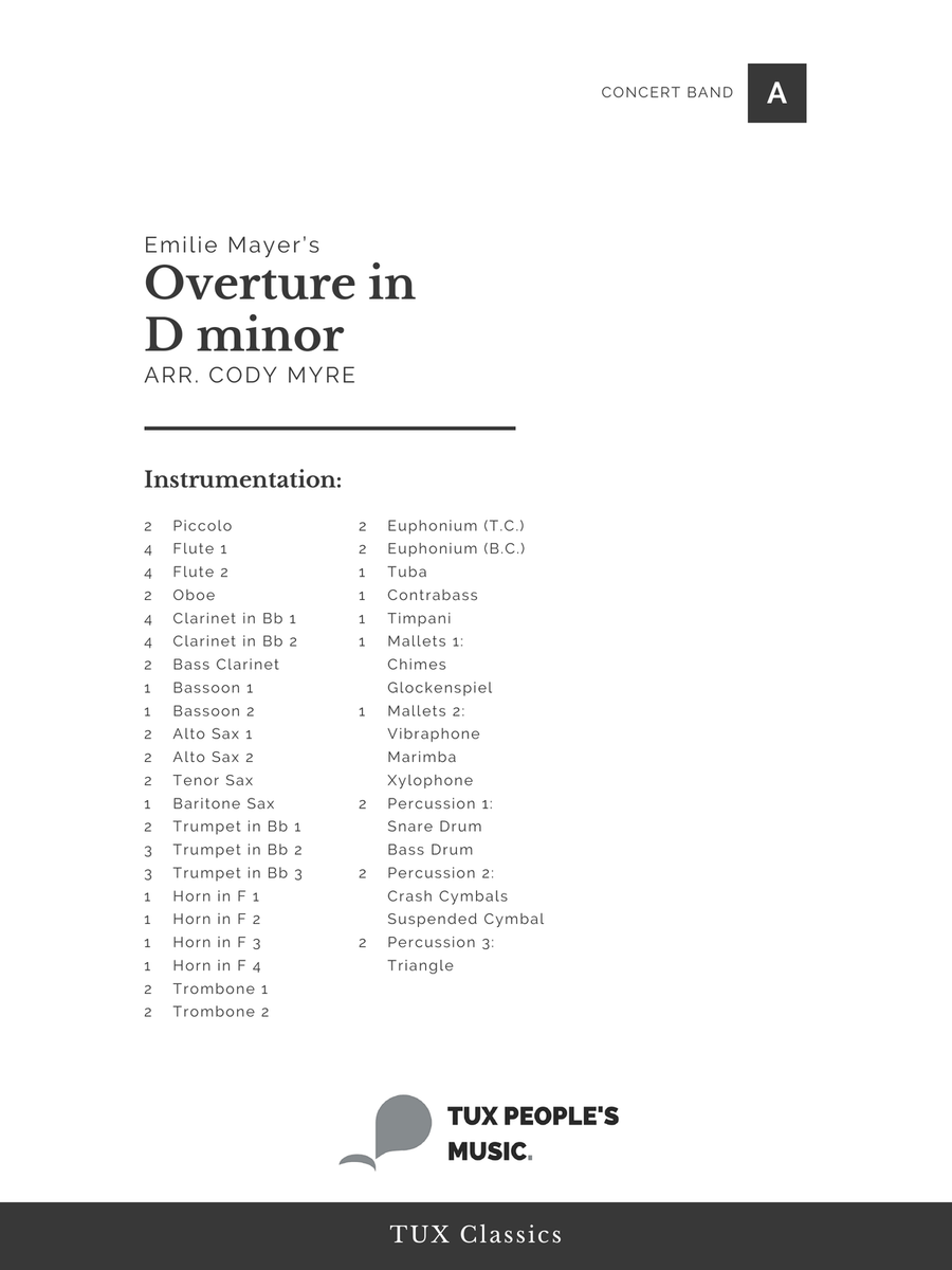 Overture in D minor Overture in D minor Concert Band scores gallery preview page 2