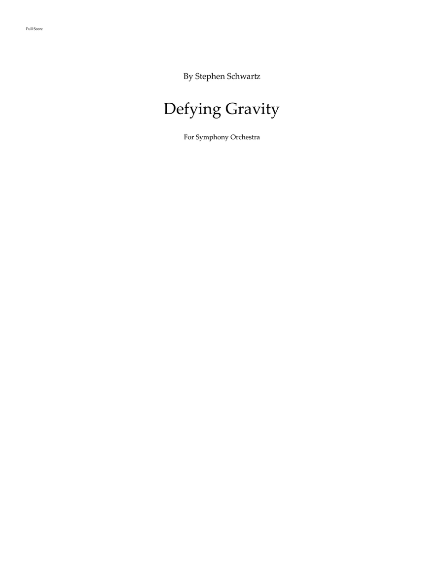 Defying Gravity Full Orchestra scores gallery preview page 1