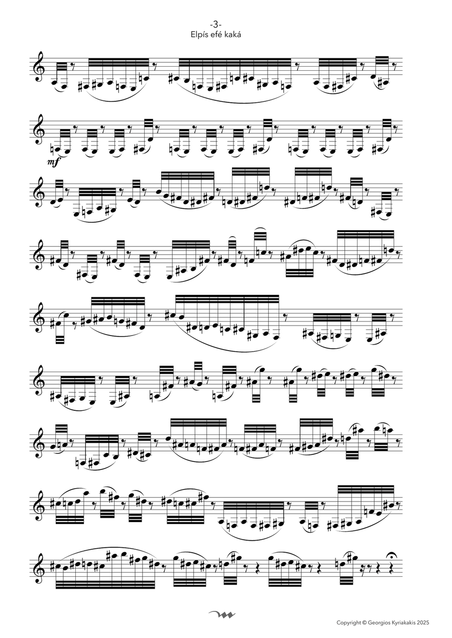 Elpís efé kaká, for Clarinet B-Flat Clarinet scores gallery preview page 5