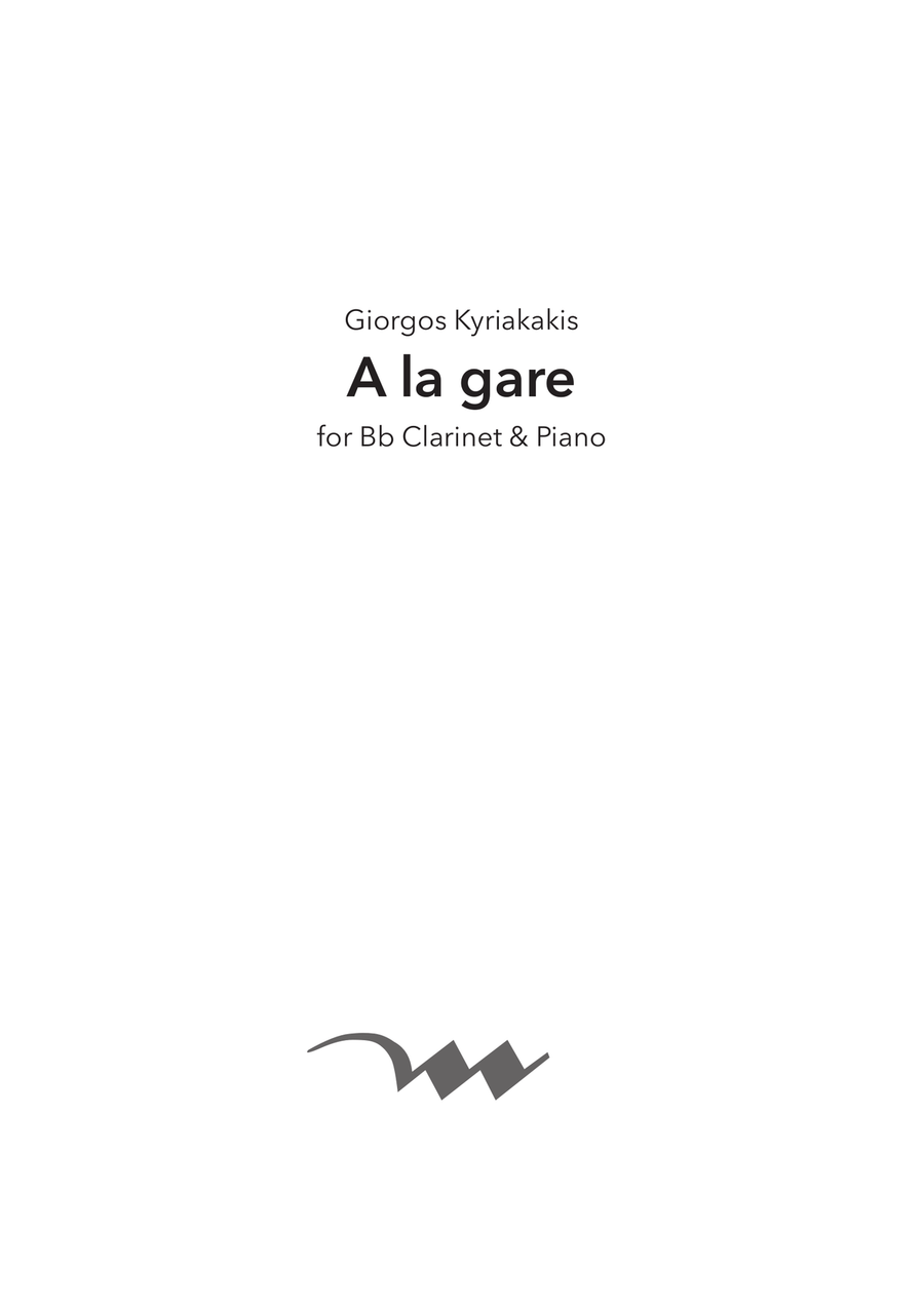 A la gare, for Bb Clarinet & Piano Chamber Music scores gallery preview page 1