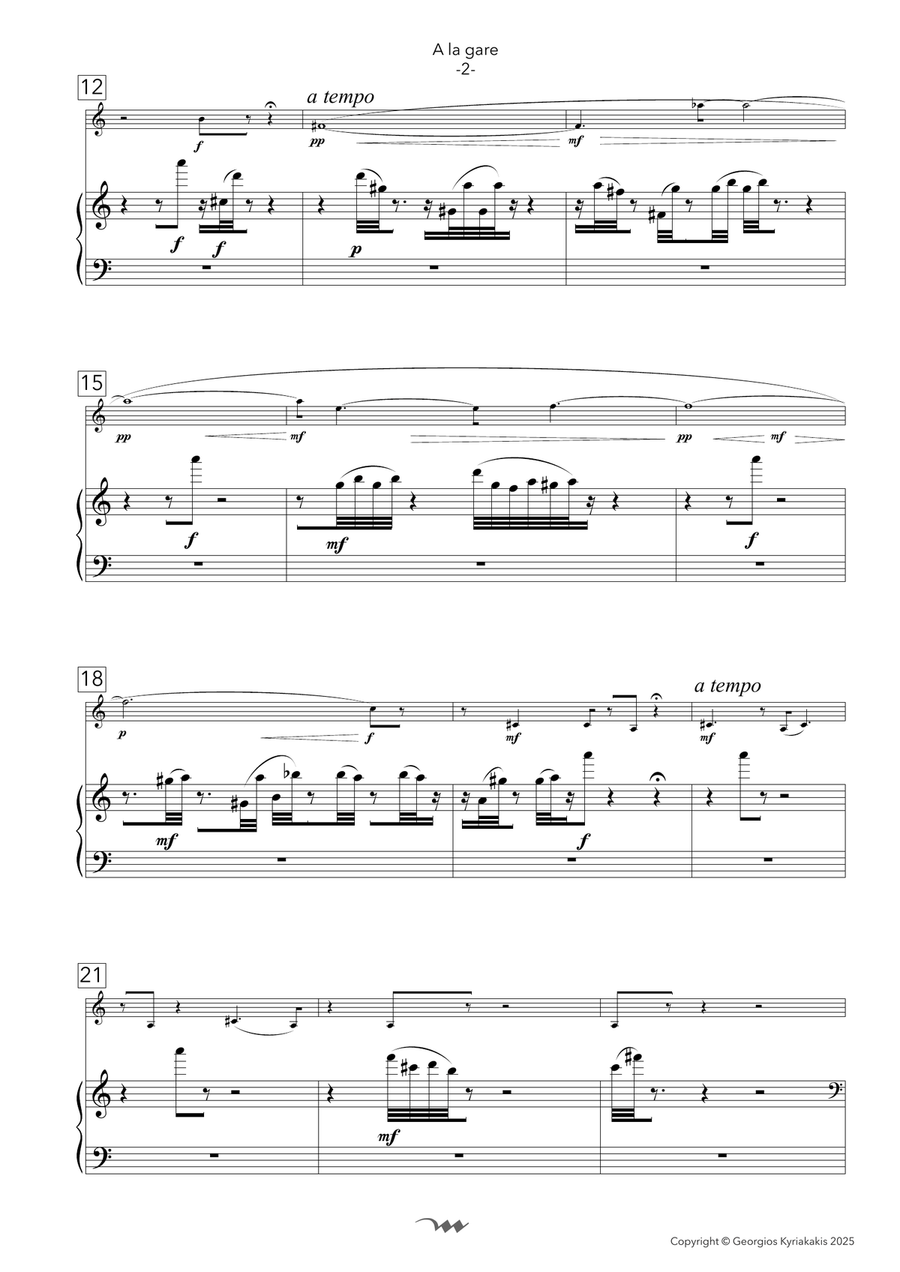 A la gare, for Bb Clarinet & Piano Chamber Music scores gallery preview page 4