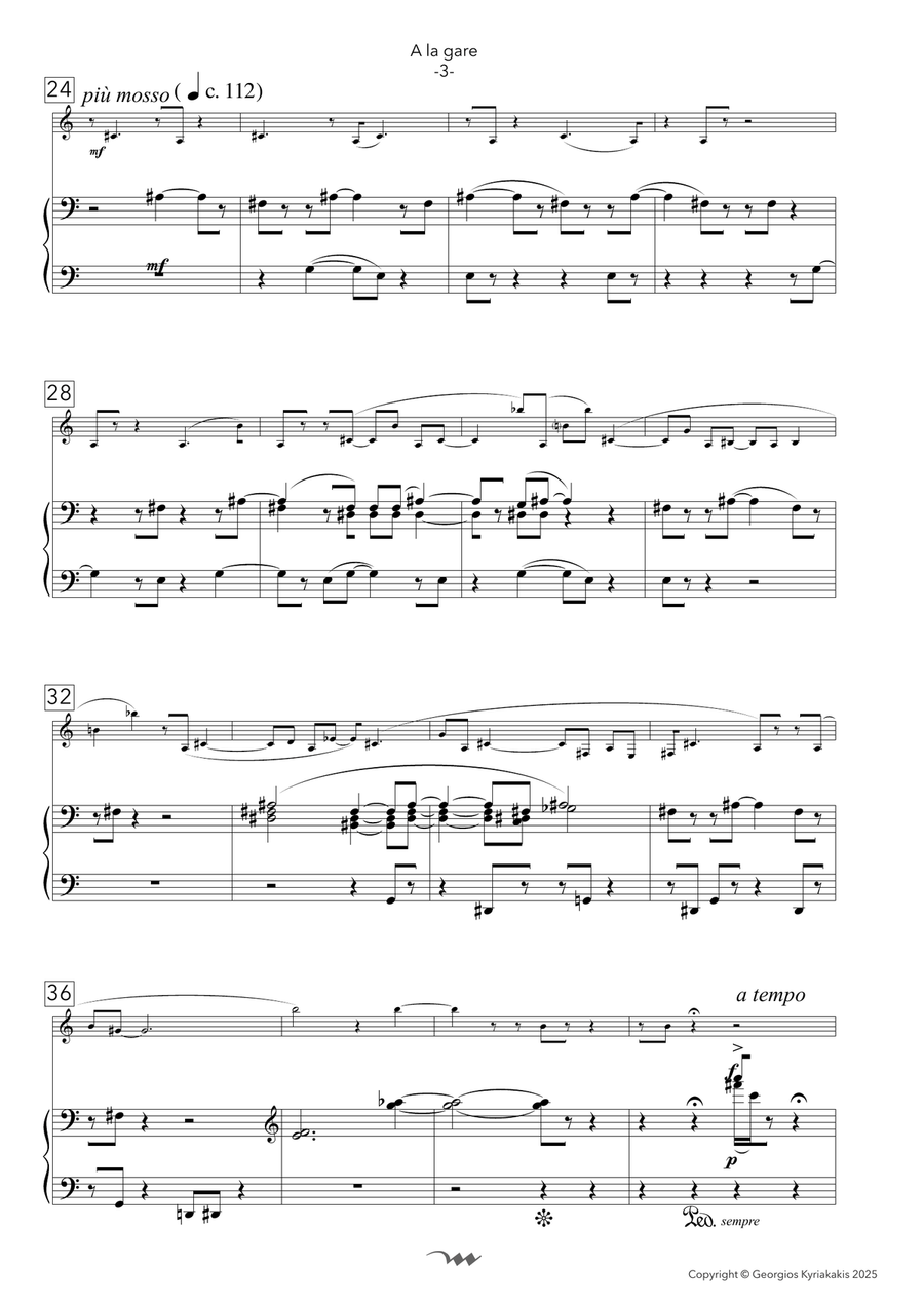 A la gare, for Bb Clarinet & Piano Chamber Music scores gallery preview page 5