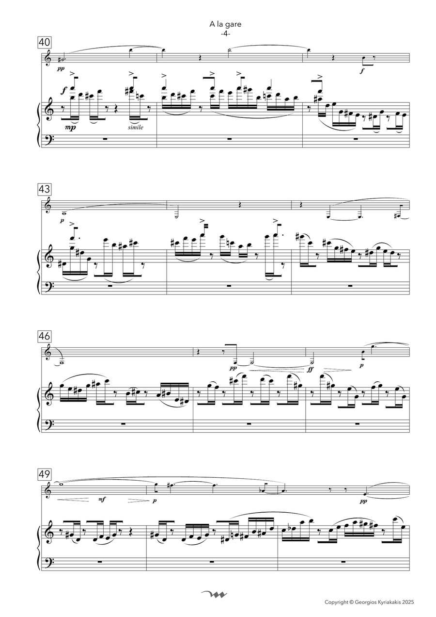 A la gare, for Bb Clarinet & Piano Chamber Music scores gallery preview page 6