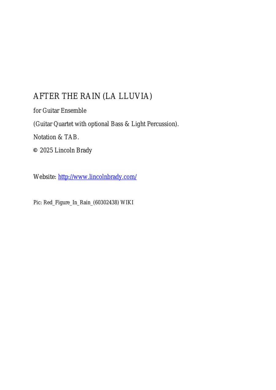 After the Rain (La Lluvia) with TAB Guitar Ensemble scores gallery preview page 2