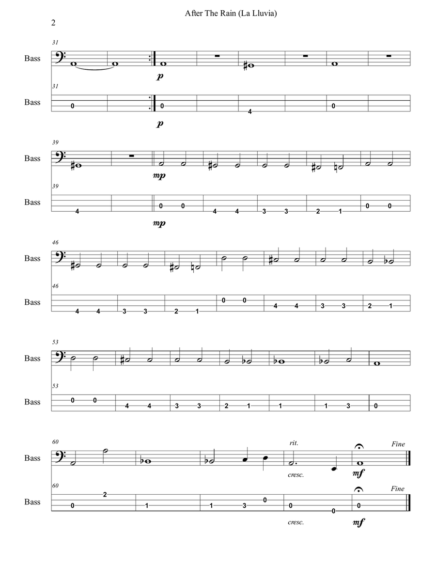 After the Rain (La Lluvia) with TAB Guitar Ensemble scores gallery preview page 6