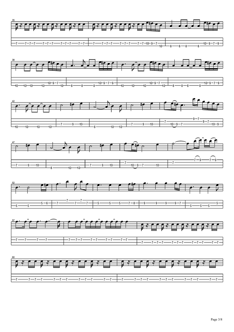 Heaven And Hell Heaven And Hell Bass Guitar Tablature scores gallery preview page 3