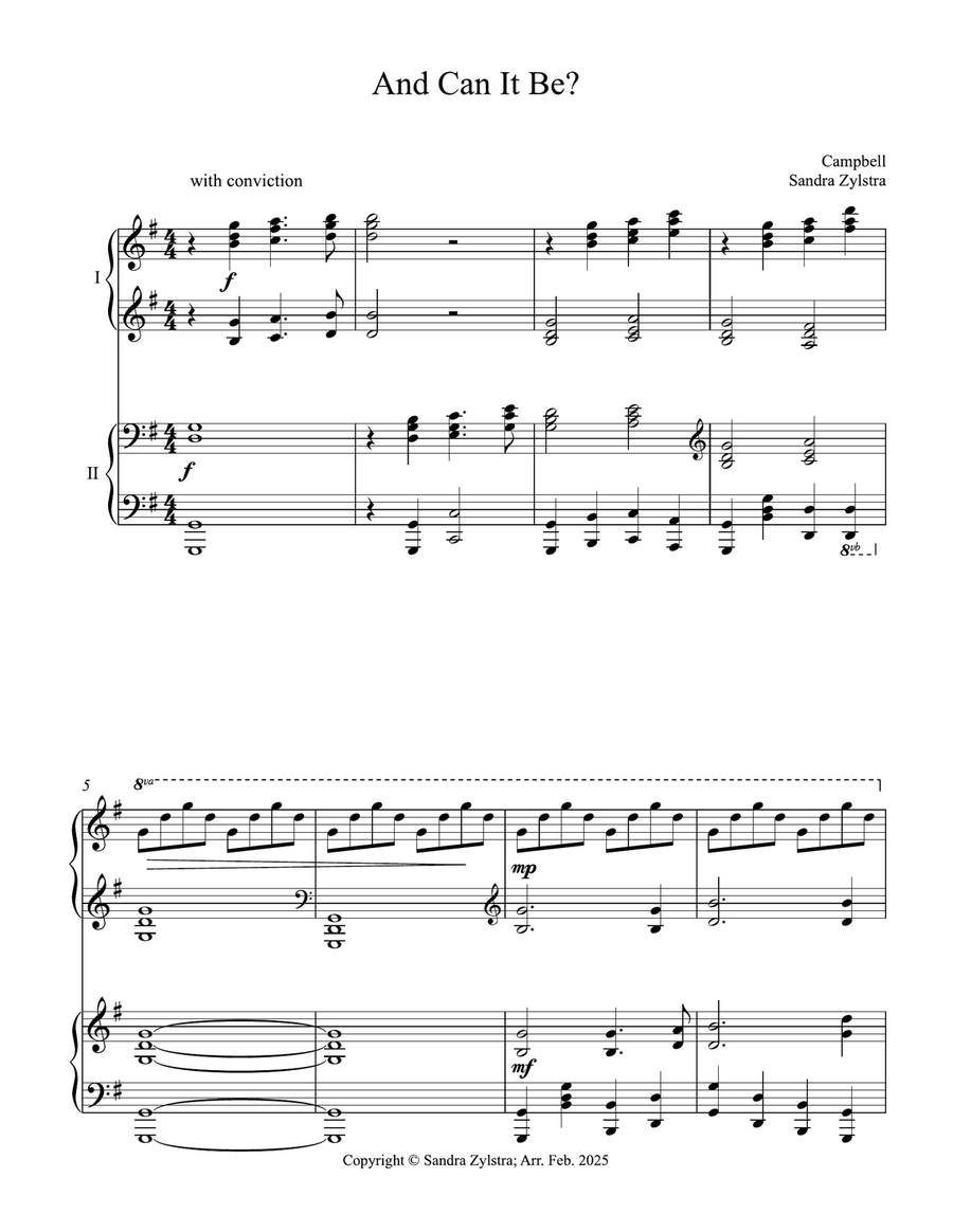 And Can It Be (2 piano duet) Piano Duet scores gallery preview page 2