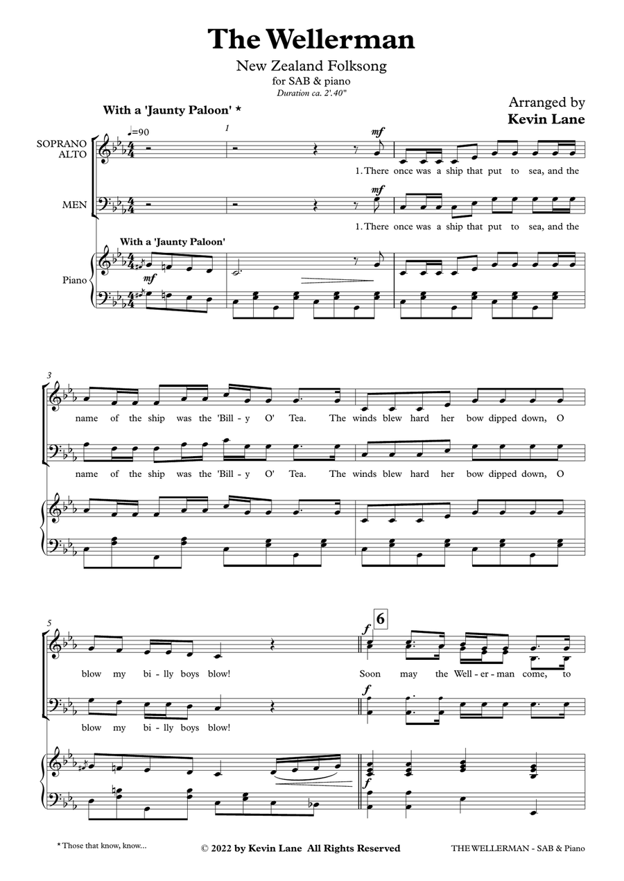 The Wellerman 3-Part scores gallery preview page 1