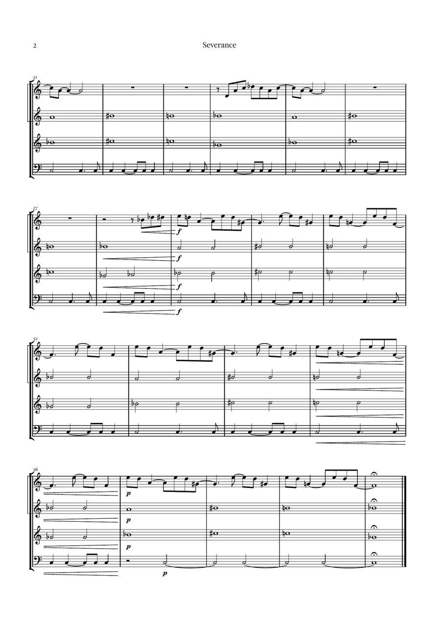 Severance - Main Title Theme Brass Quartet scores gallery preview page 2