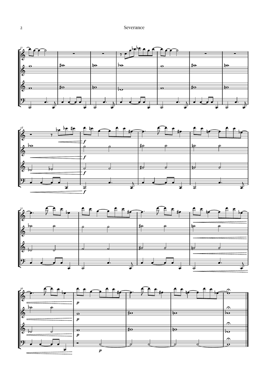 Severance - Main Title Theme Woodwind Quartet scores gallery preview page 2