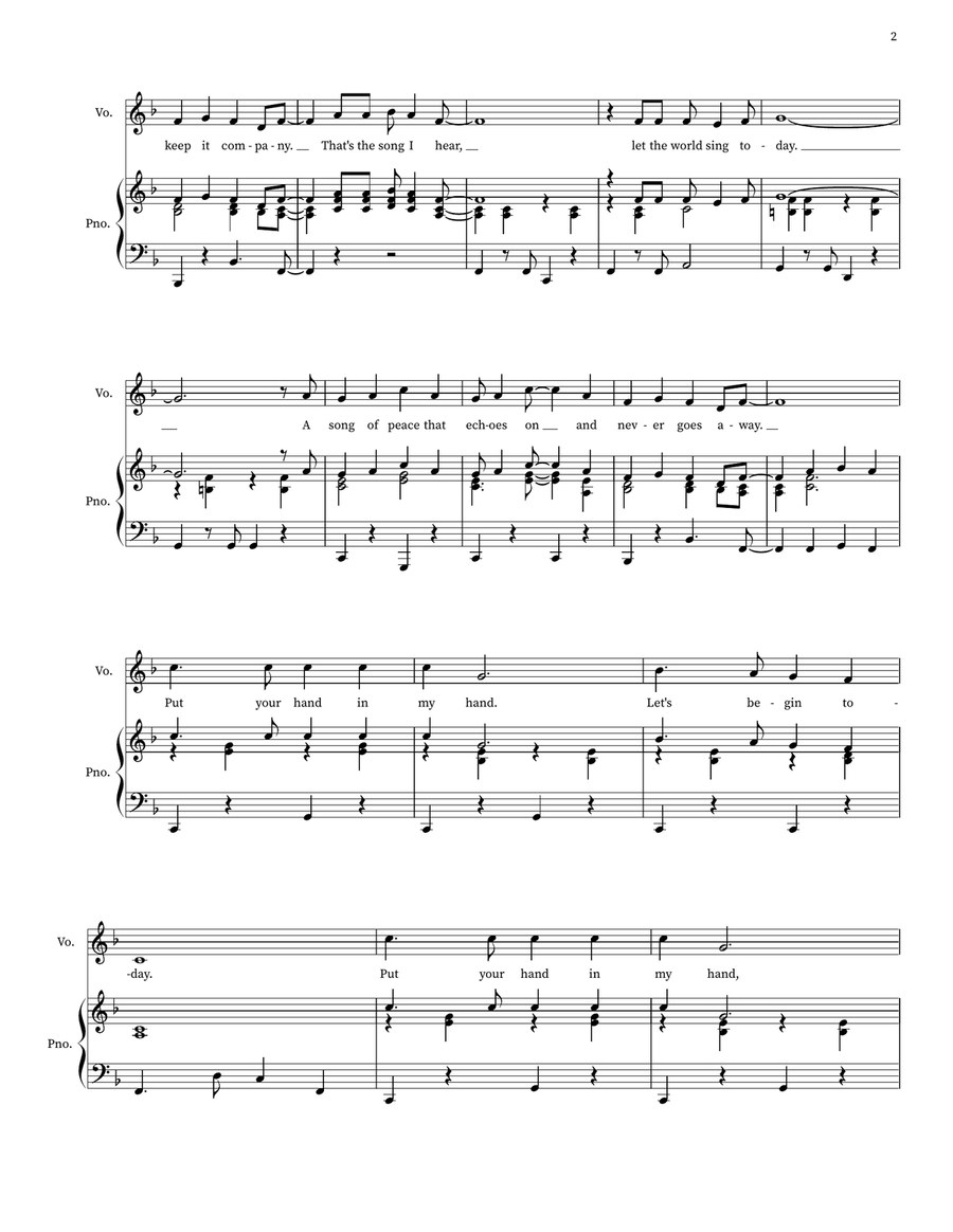 I'd Like To Teach The World To Sing Piano, Vocal scores gallery preview page 2