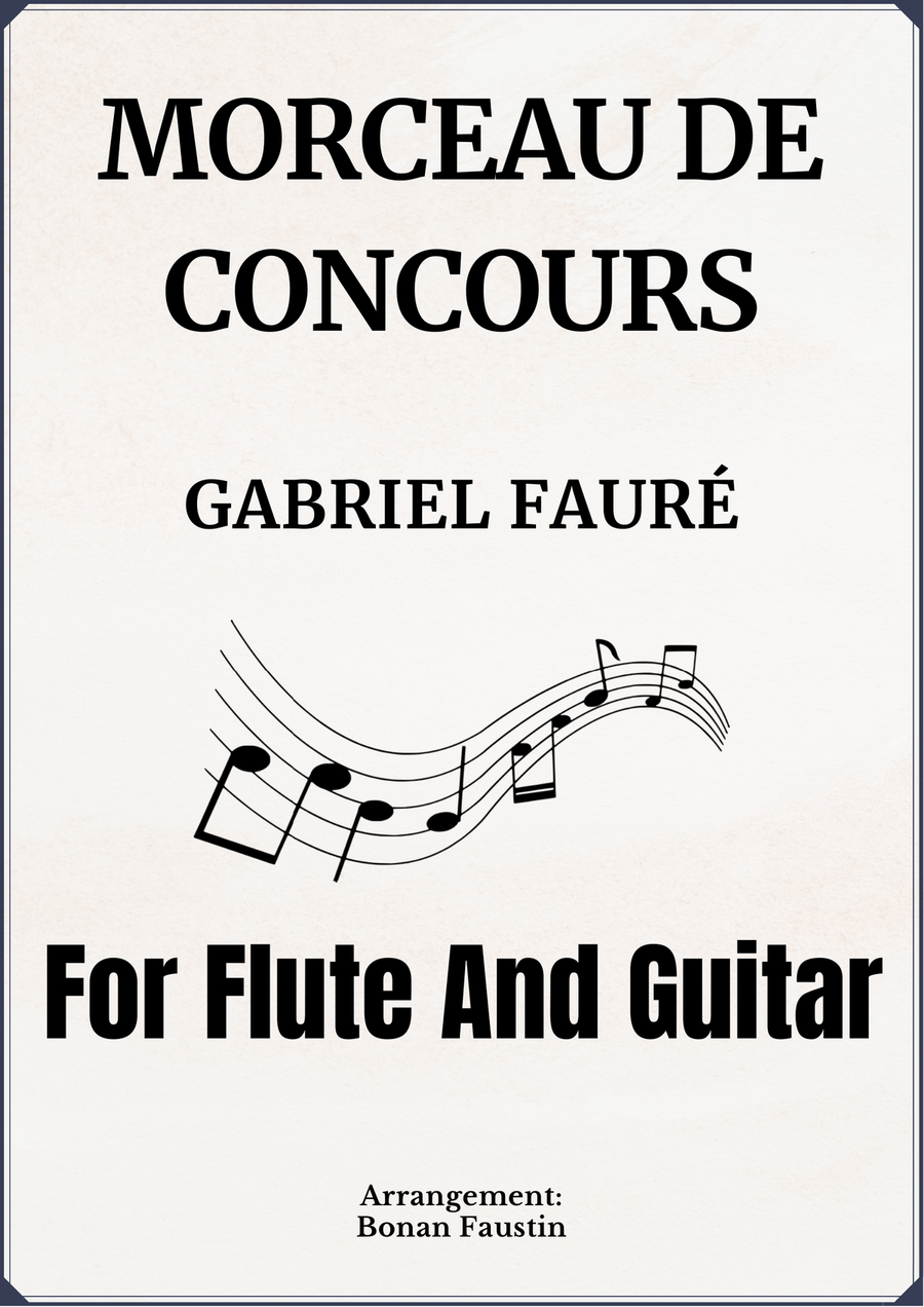 MORCEAU DE CONCOURS [GABRIEL FAURÉ] FOR FLUTE AND GUITAR Flute scores gallery preview page 1