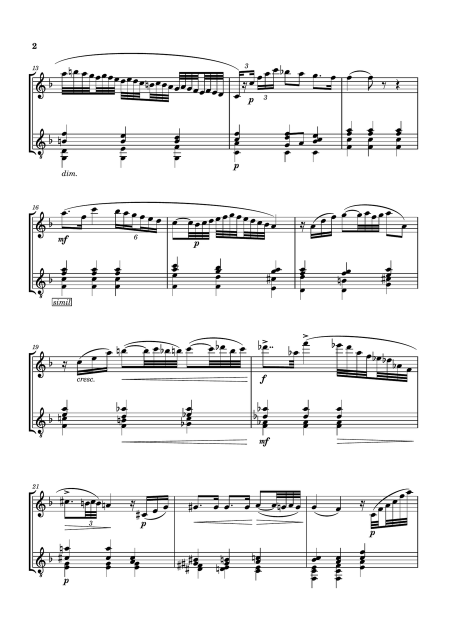 MORCEAU DE CONCOURS [GABRIEL FAURÉ] FOR FLUTE AND GUITAR Flute scores gallery preview page 3