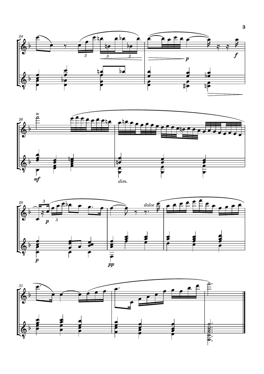 MORCEAU DE CONCOURS [GABRIEL FAURÉ] FOR FLUTE AND GUITAR Flute scores gallery preview page 4