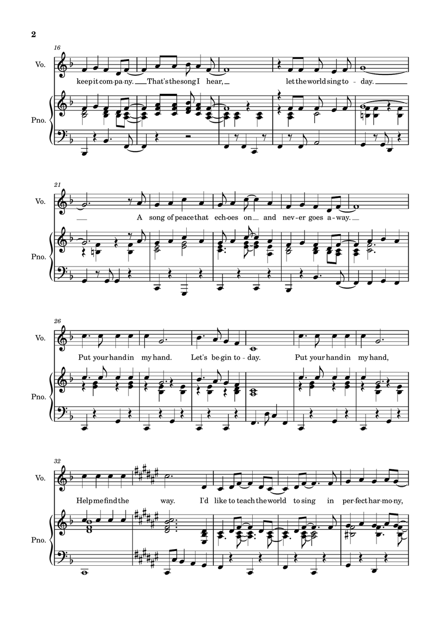 I'd Like To Teach The World To Sing Piano, Vocal scores gallery preview page 2