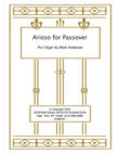 Arioso for Passover for organ by Mark Andersen