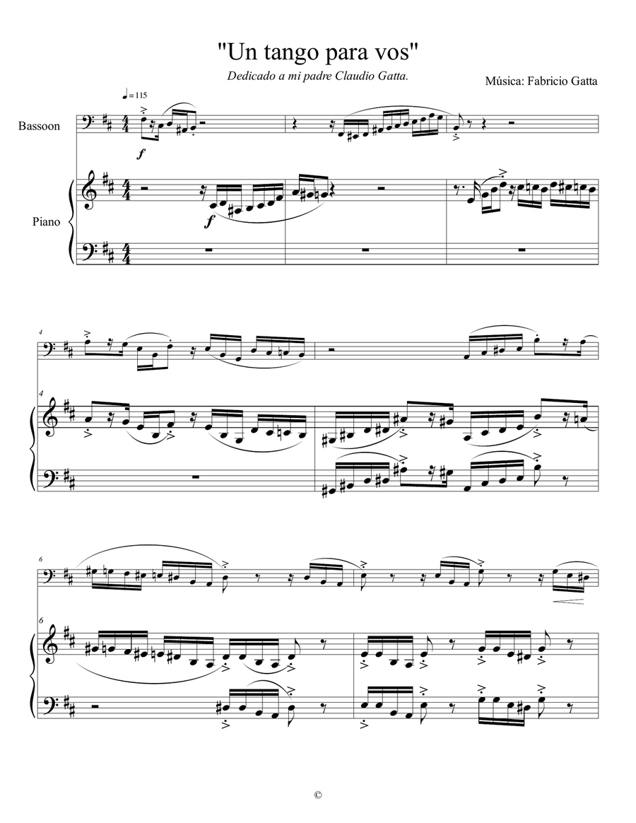 Un tango para vos Un tango para vos Piano scores gallery preview page 2