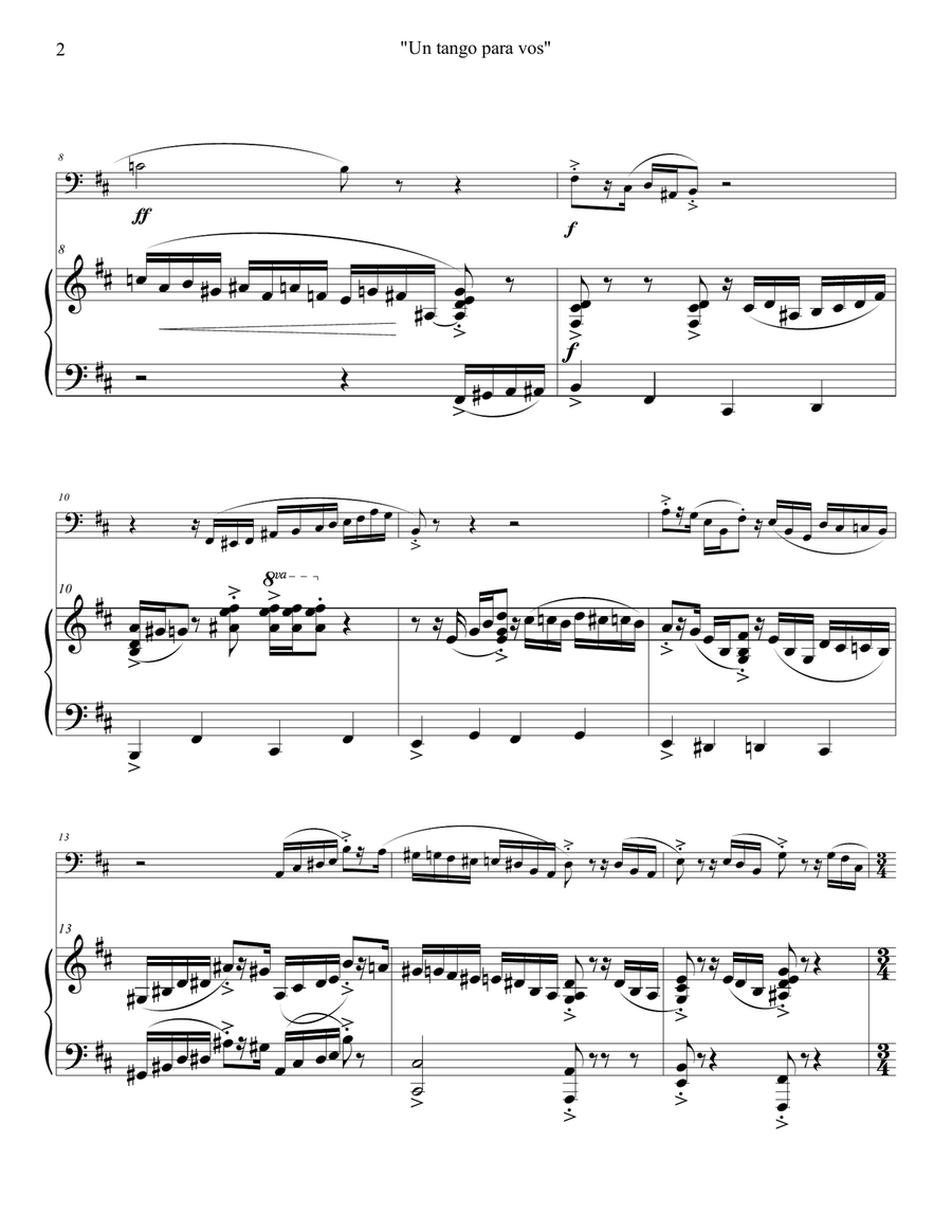 Un tango para vos Un tango para vos Piano scores gallery preview page 3