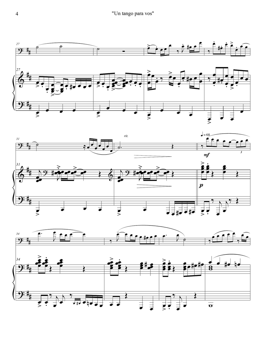Un tango para vos Un tango para vos Piano scores gallery preview page 5