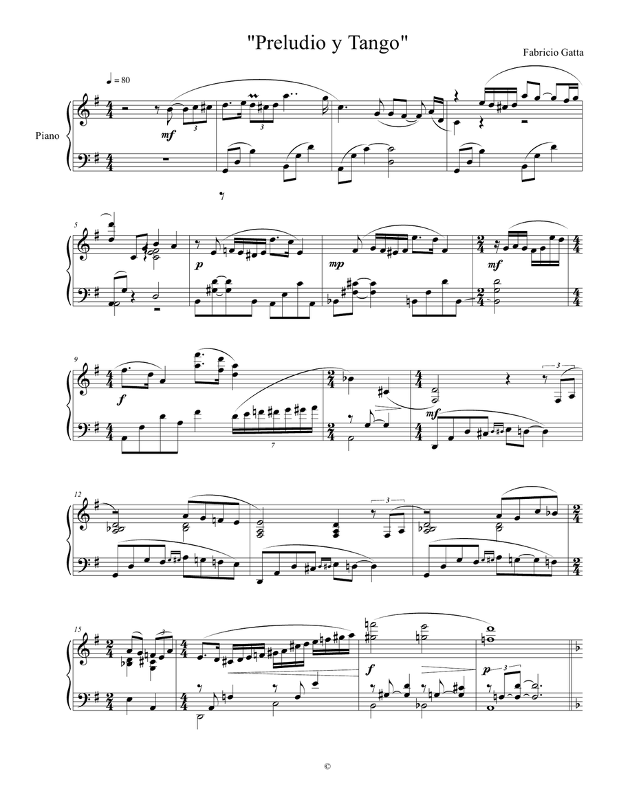 Preludio y tango Score and Parts scores gallery preview page 2