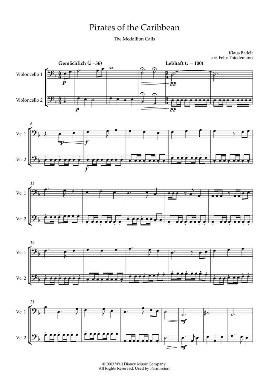 The Medallion Calls String Duet scores gallery preview page 1