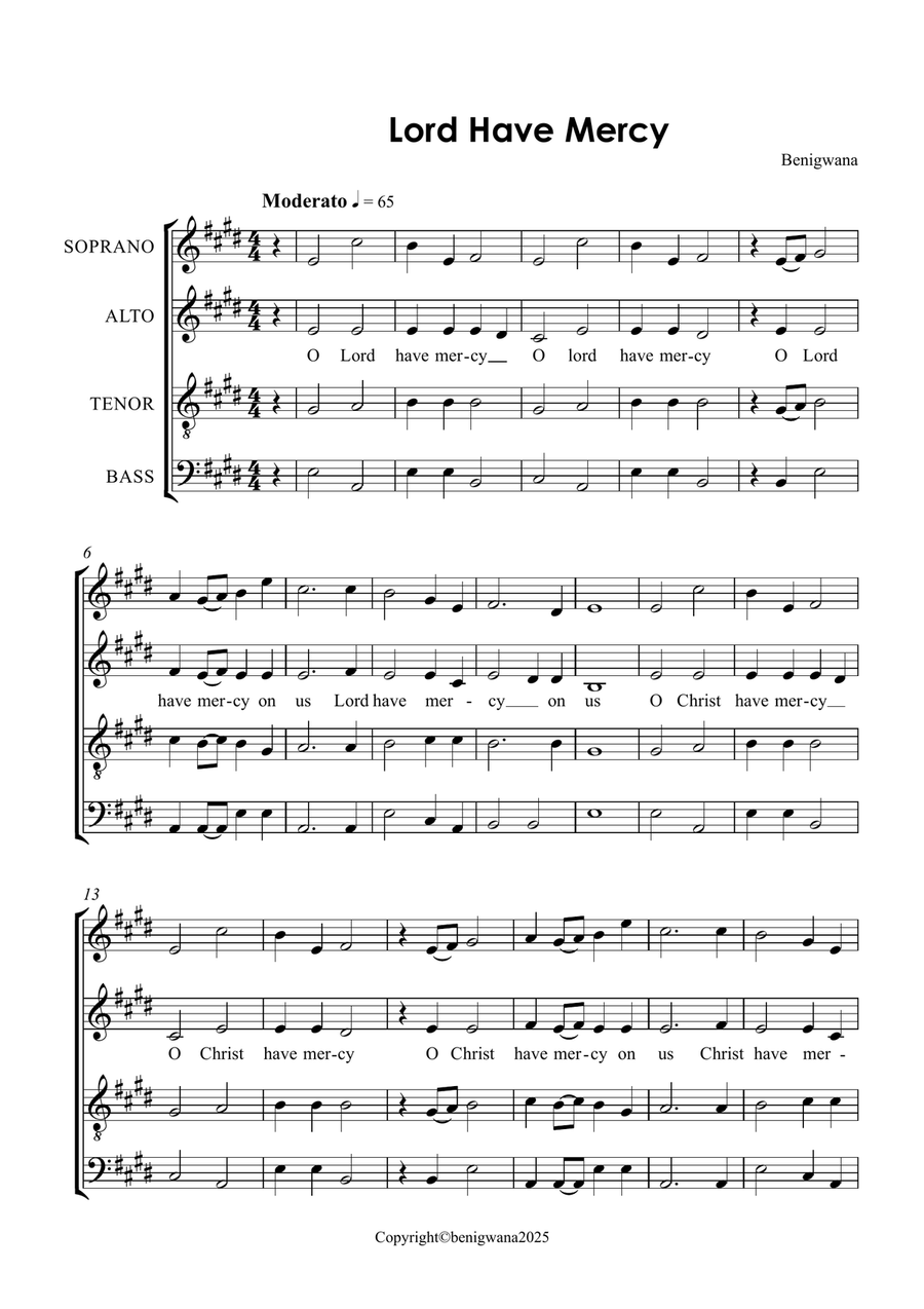 Lord have mercy 4-Part scores gallery preview page 1