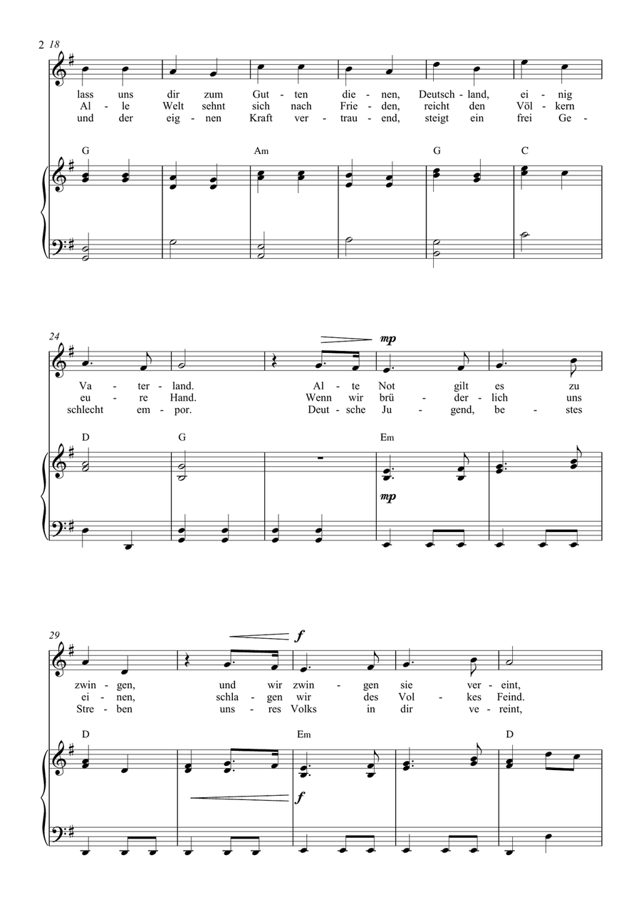 Auferstanden aus Ruinen Auferstanden aus Ruinen Piano, Vocal scores gallery preview page 2