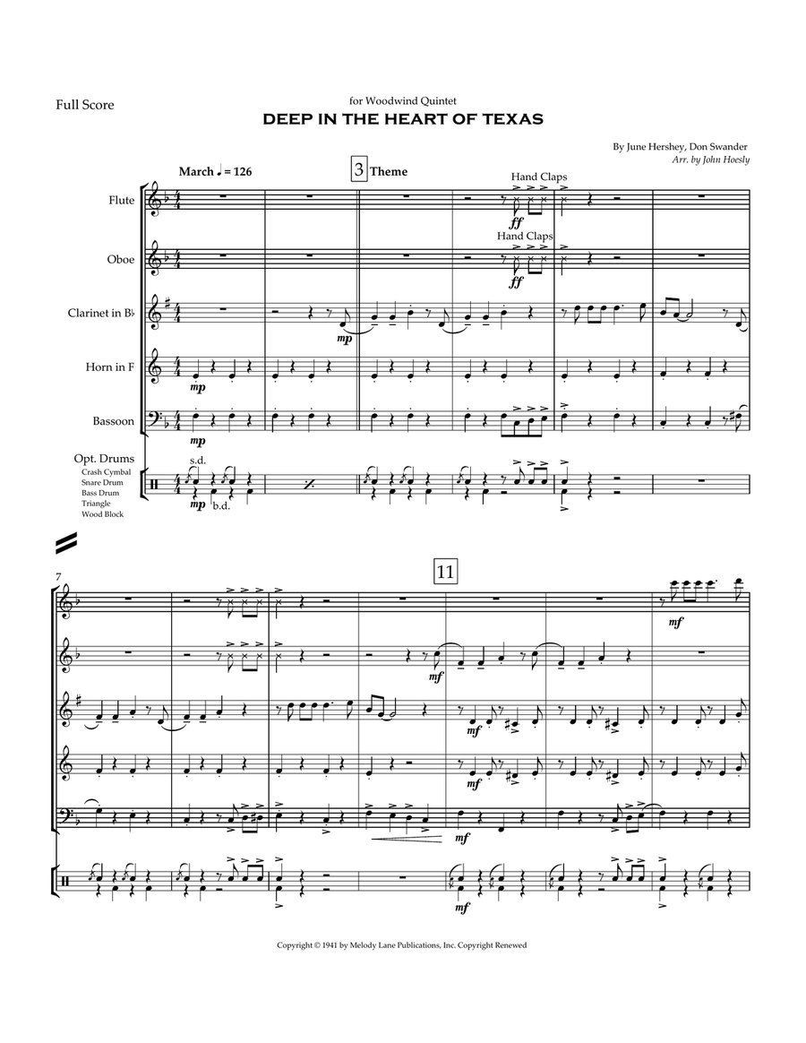 Deep In The Heart Of Texas Woodwind Quintet scores gallery preview page 2