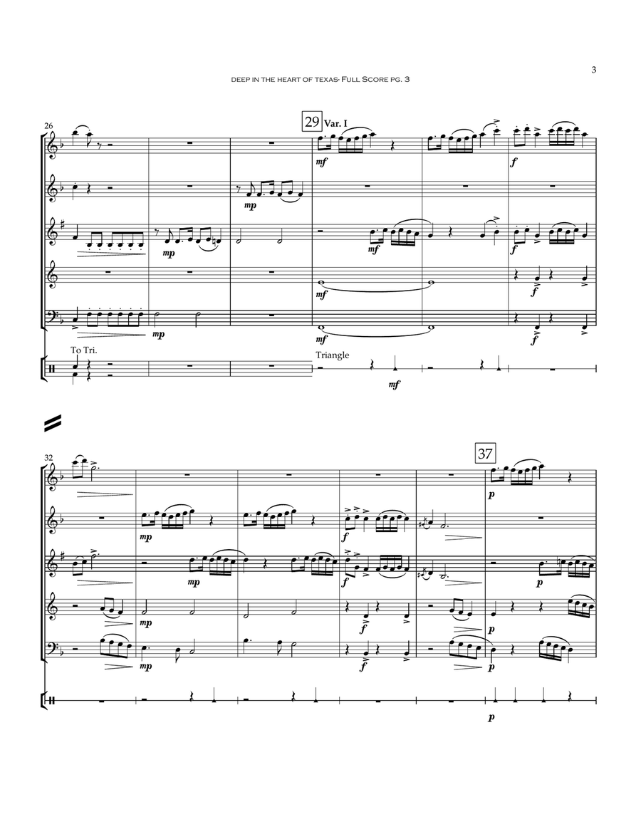 Deep In The Heart Of Texas Woodwind Quintet scores gallery preview page 4