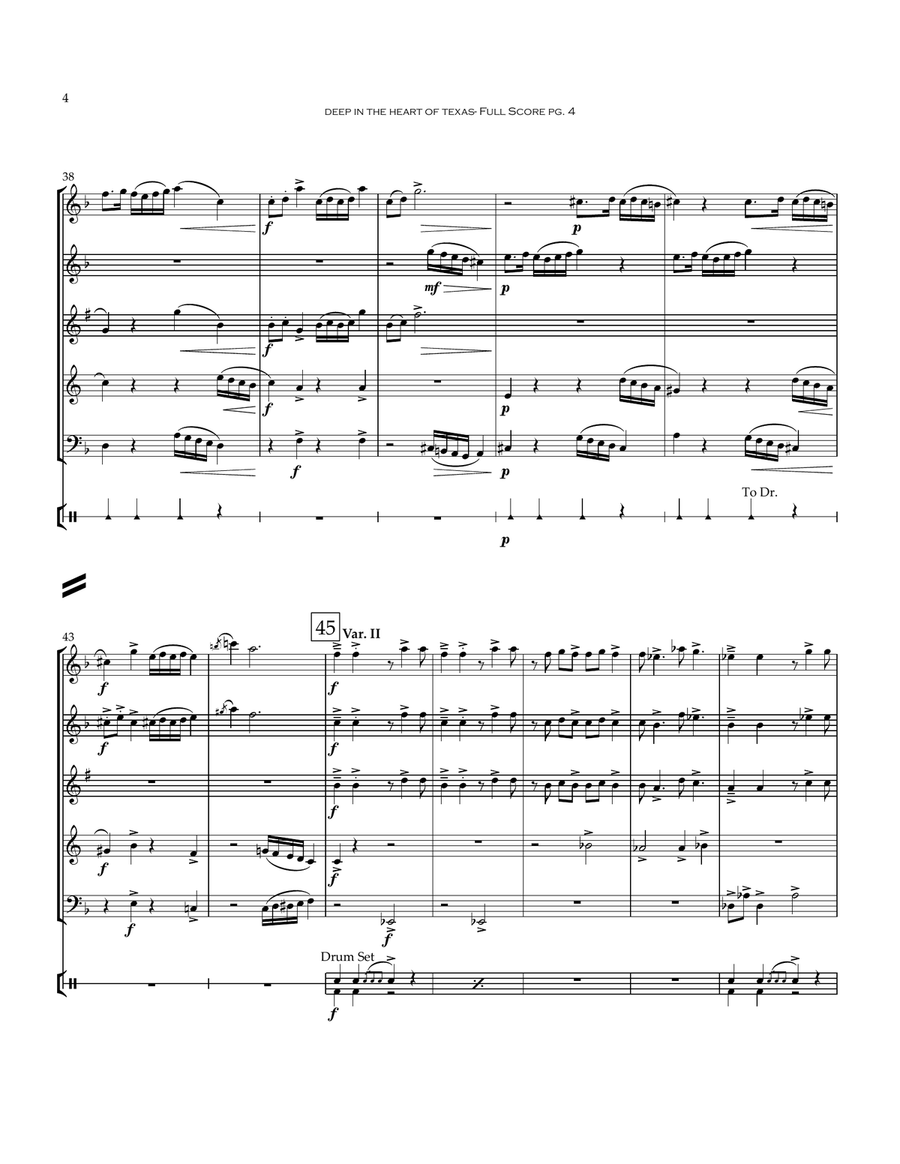 Deep In The Heart Of Texas Woodwind Quintet scores gallery preview page 5
