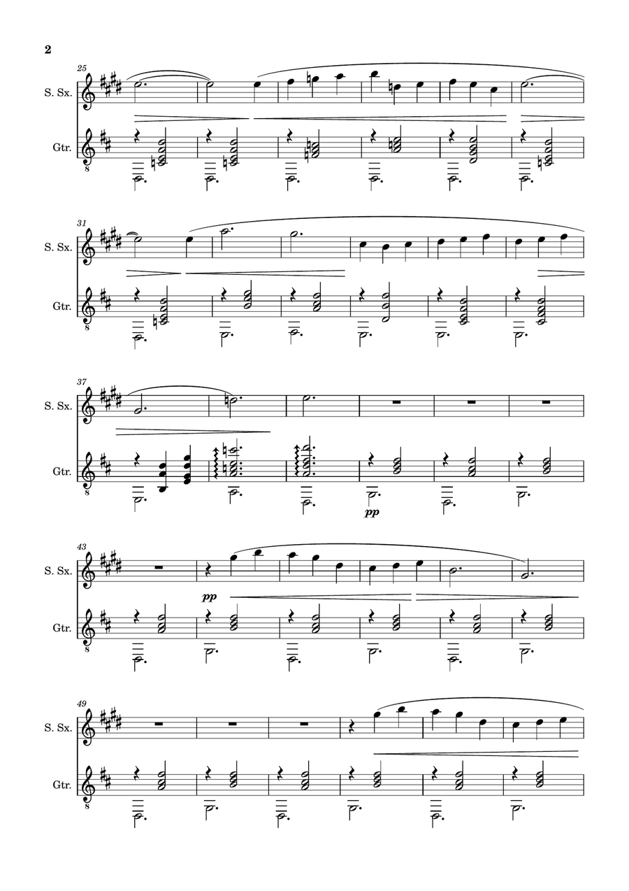Erik Satie - Three Gymnopédies. S. Sax. and Guitar. Chamber Music scores gallery preview page 2