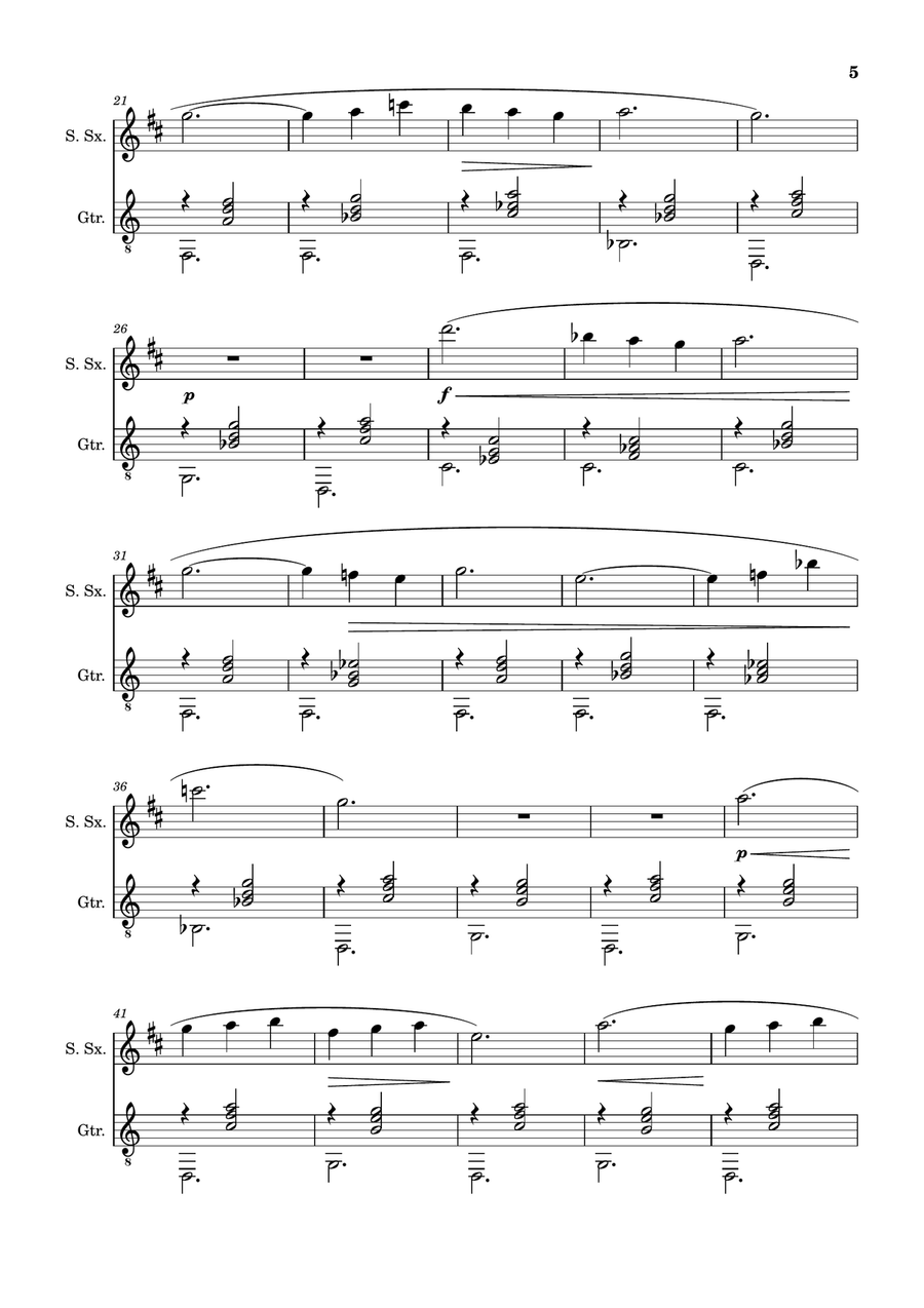 Erik Satie - Three Gymnopédies. S. Sax. and Guitar. Chamber Music scores gallery preview page 5