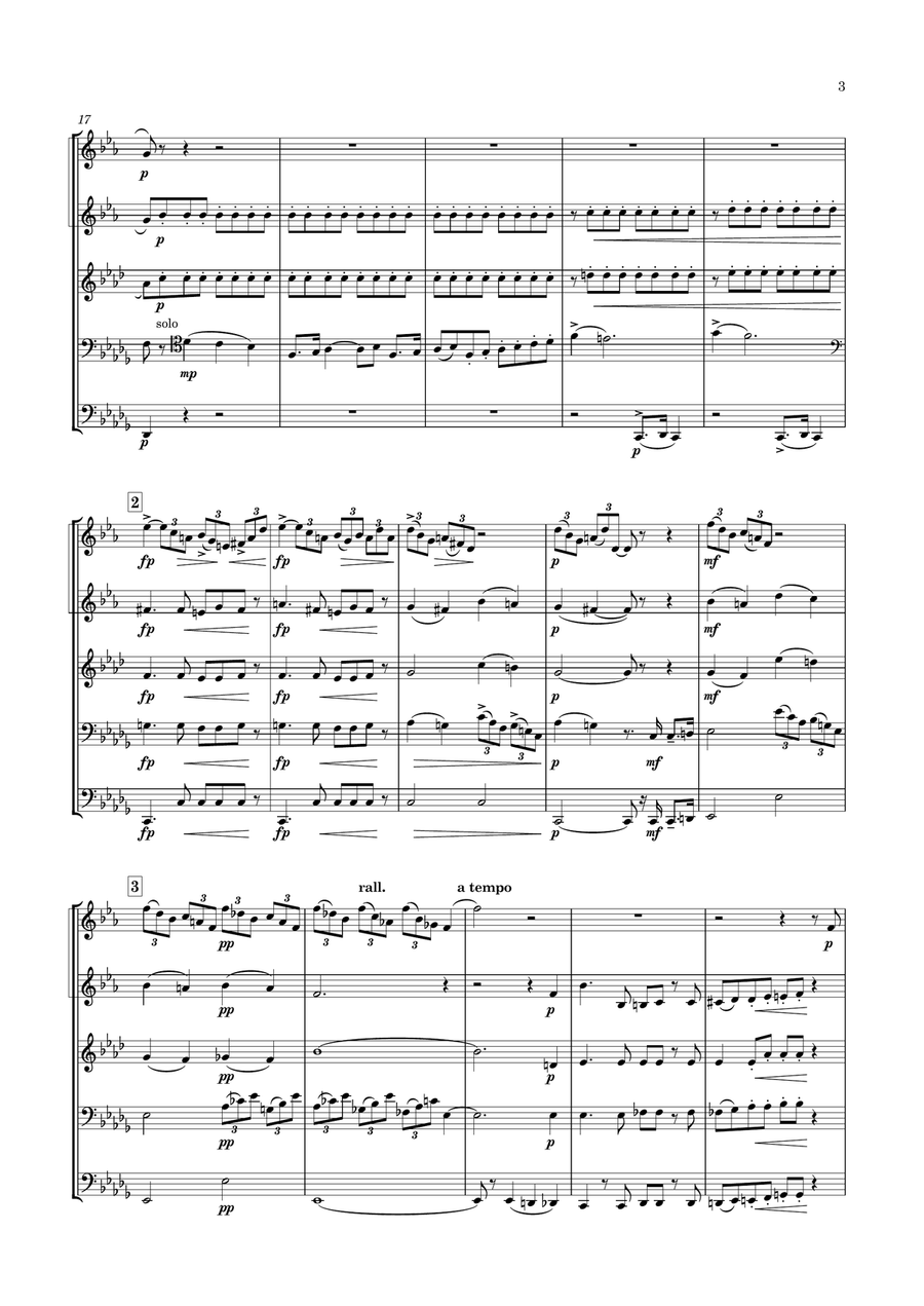 Ewald - Brass Quintet No.3 in D flat major, Op.7 Brass Quintet scores gallery preview page 3