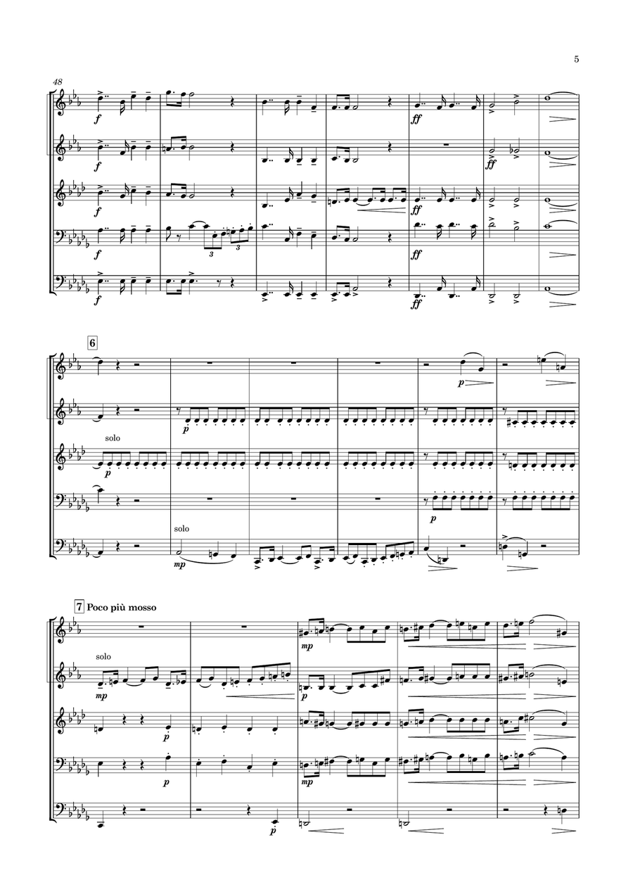 Ewald - Brass Quintet No.3 in D flat major, Op.7 Brass Quintet scores gallery preview page 5